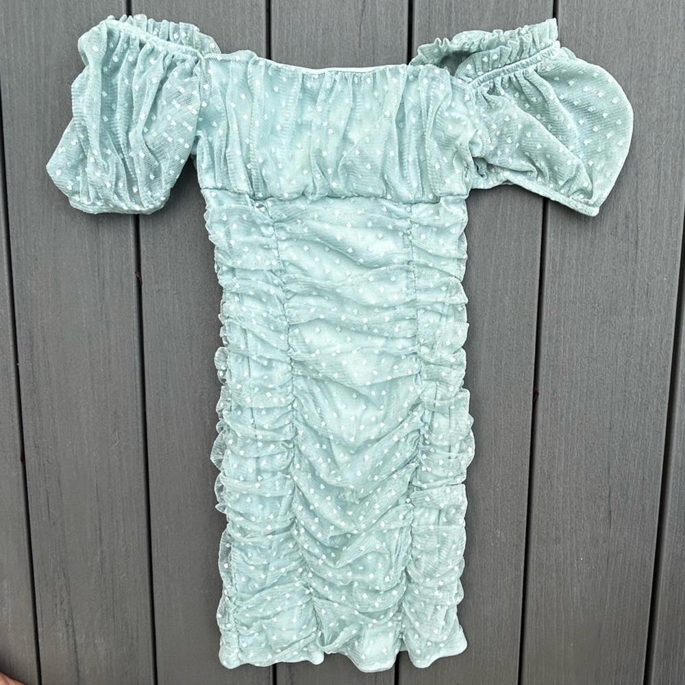 Mint Green Ruched Dress